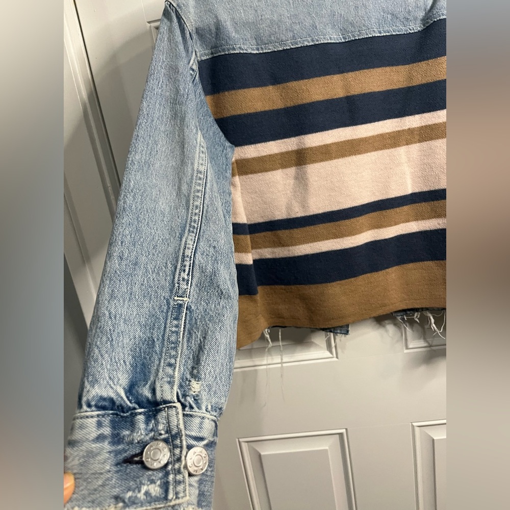 AMO DENIM CANTEEN RAW FRAYED HEM DENIM CLASSIC VINTAGE JACKET - BIG SKIES XS - Picture 6 of 10